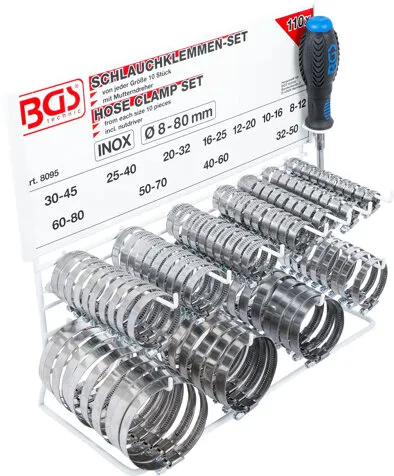BGS TECHNIC SLANGKLEM ASSORTIMENT RVS REKJE 111DLG