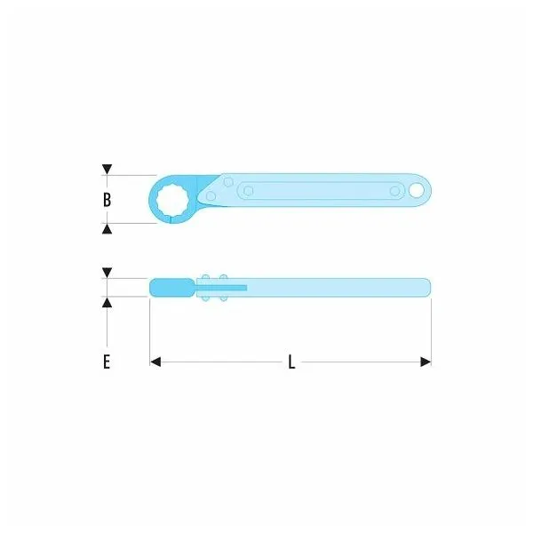 FACOM Ringratelsleutel, Sleutelwijdte: 8mm