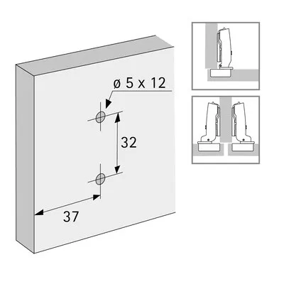 HETTICH SENSYS OBSIDIAANZWART KRUISPLAAT D=5 MET DBS