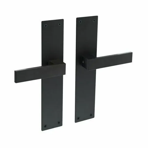 INTERSTEEL DEURKRUK MET SCHILD  AMSTERDAM  BLIND  MAT ZWART