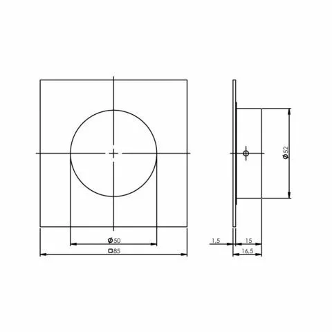 INTERSTEEL SCHUIFDEURKOM 4KANT 52/85MM RVS