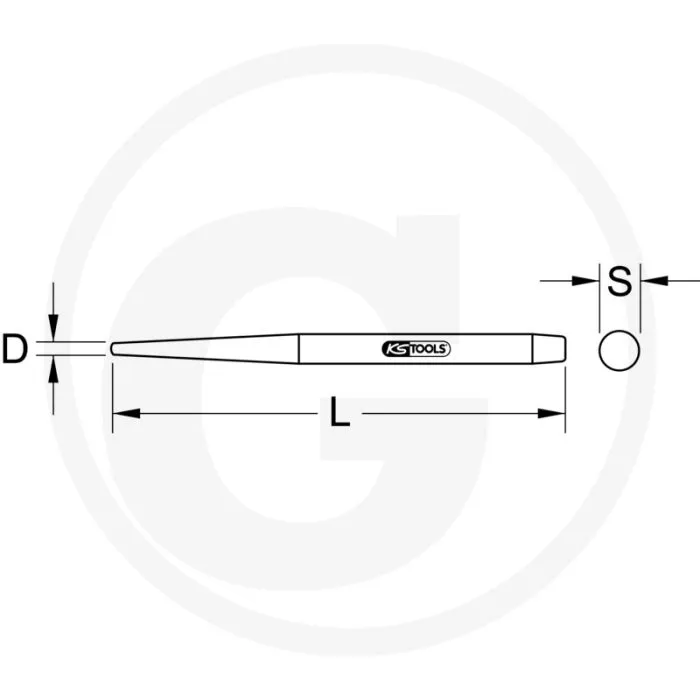 KS TOOLS MONTAGEDOORSLAG, 11MM  GEHARD, KEGEL GESCHLIFFEN, CHROM VANADIUM