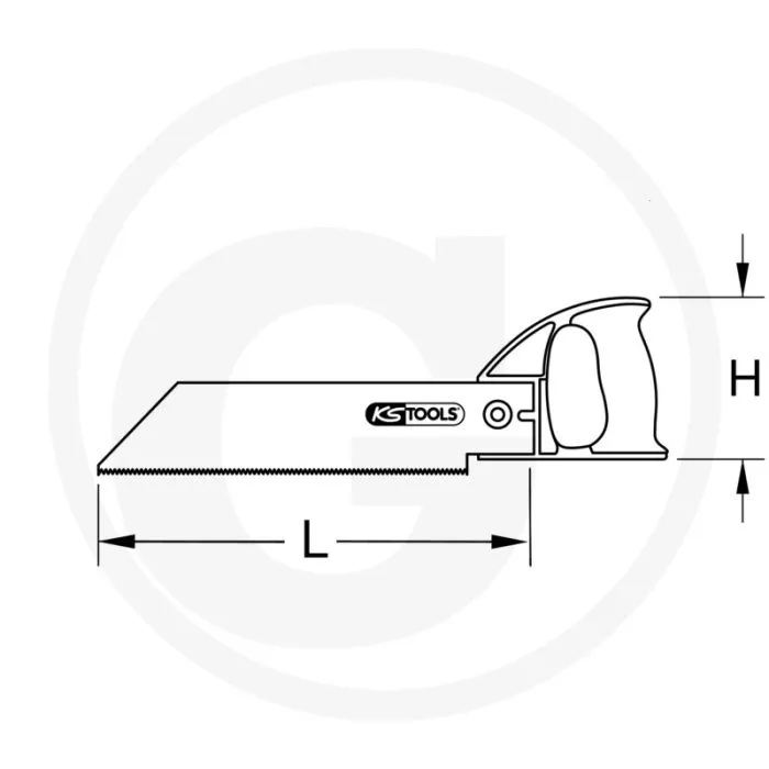KS TOOLS PVCHANDZAAG, 300 MM MET ERGONOMISCHE GRIP