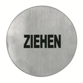 PICTOGRAM ARTITEC Ø75MM ZIEHEN ZELFKLEVEND RVS MAT