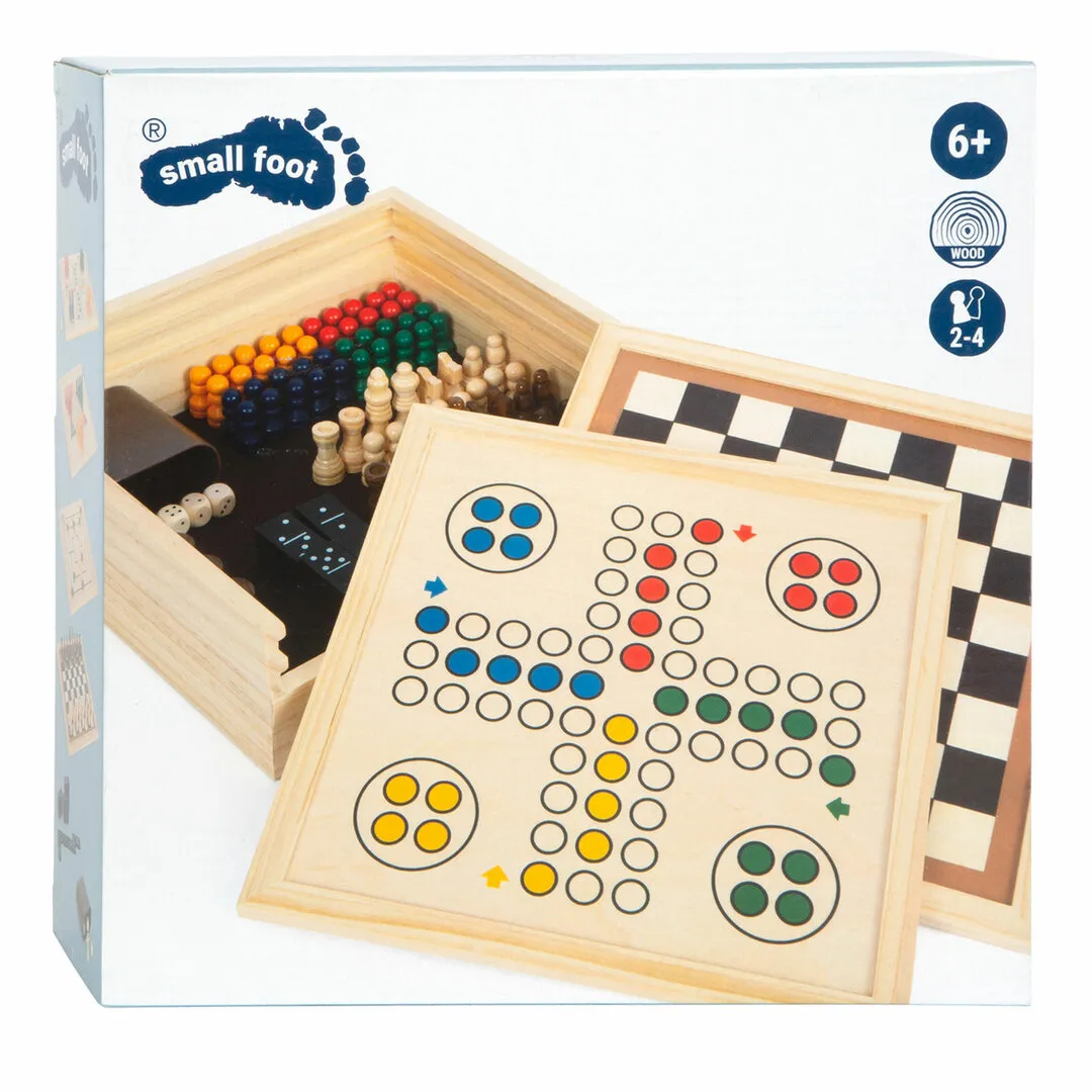 SMALL FOOT  HOUTEN SPELLEN 7 KLASSIEKERS IN OPBERGKIST